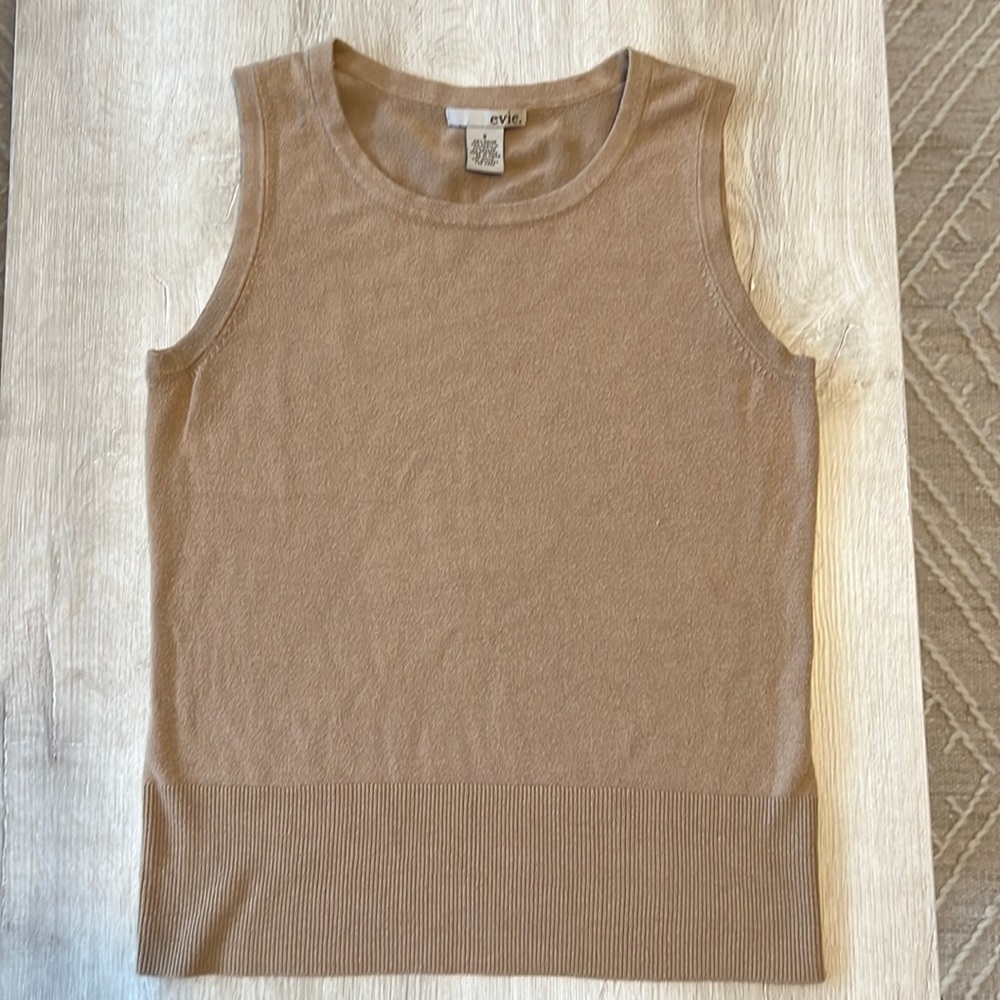 Sand Colored Knit Tank Sweater - Size Small